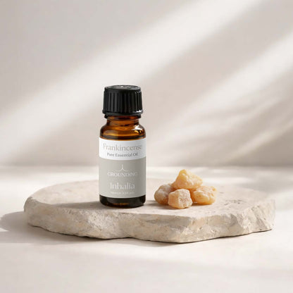 Frankincense essential oil for grounding and emotional balance in aromatherapy